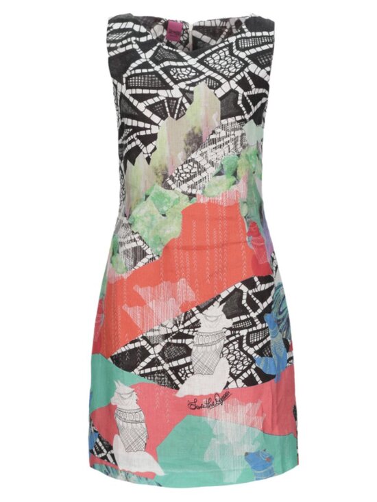 Save The Queen Dresses & Skirts - SAVE THE QUEEN 100% Linen Abstract Artsy Dress XL Quirky Lagenlook Avant Garde